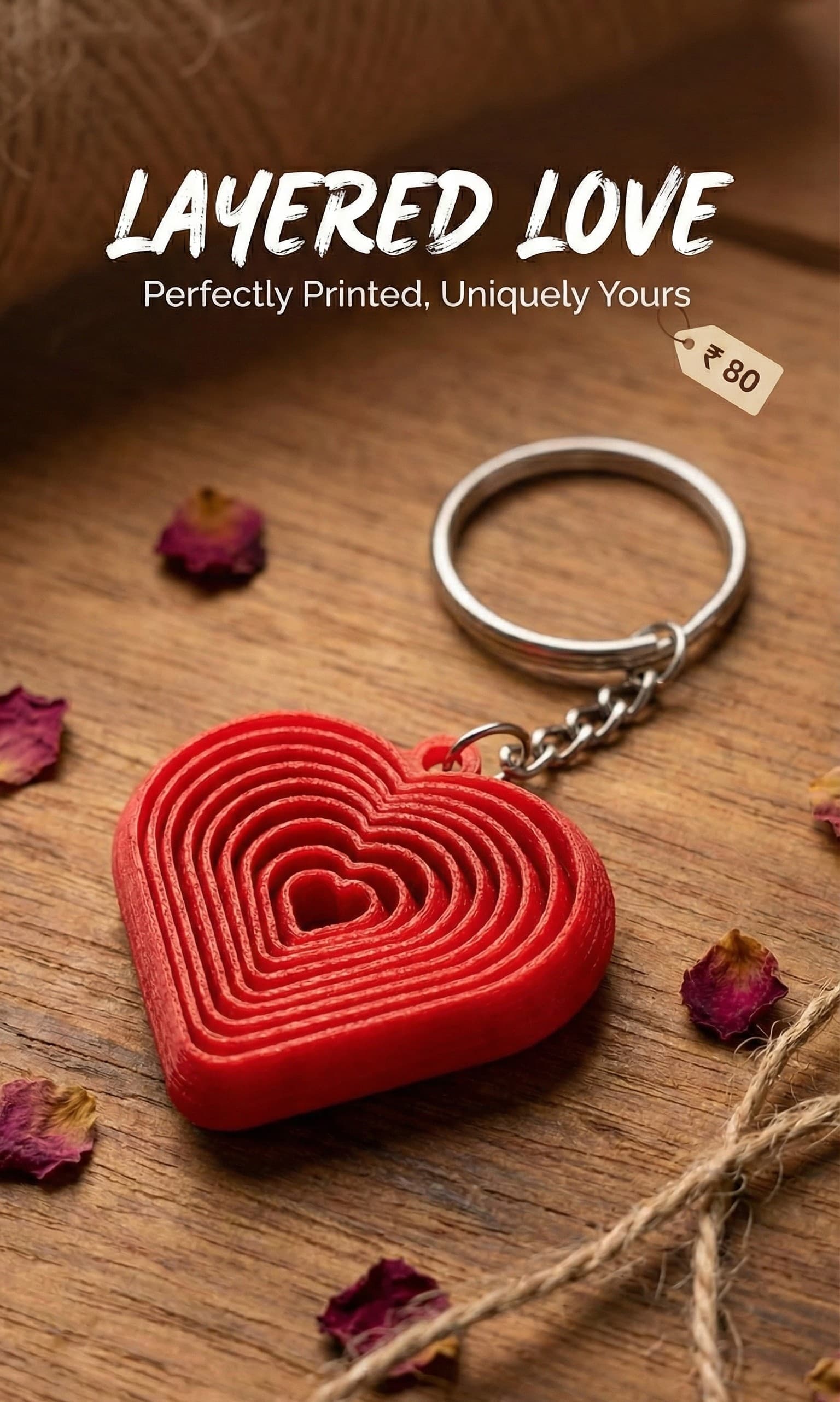 Extendable heart keychain